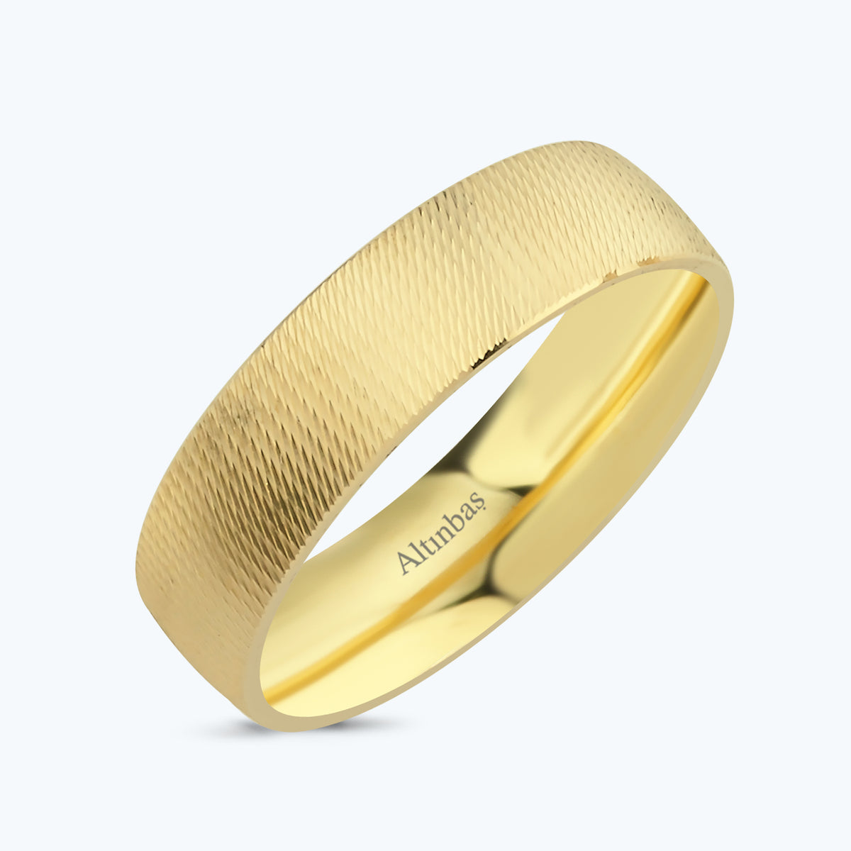 Men's Gold Wedding Band D054M Altınbaş
