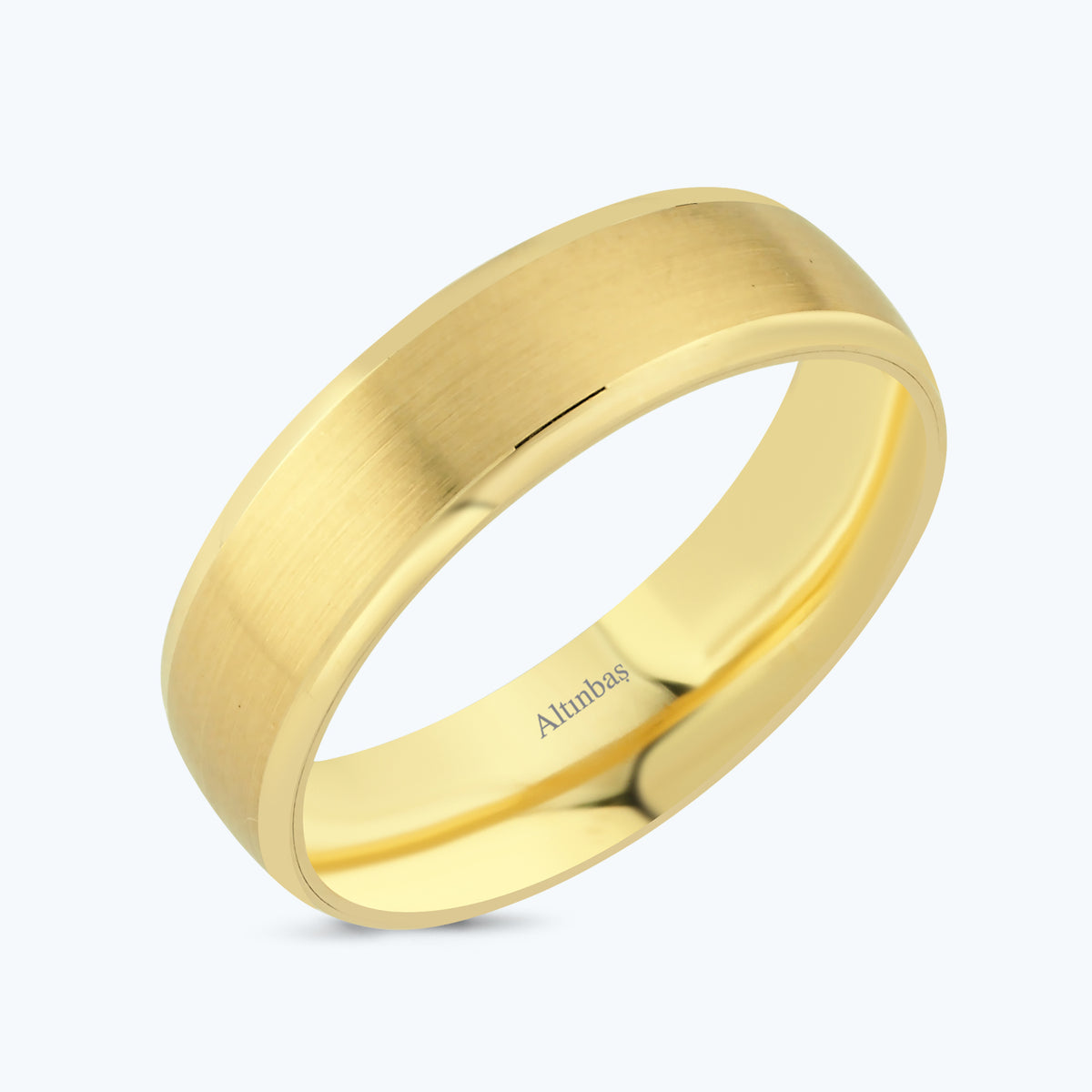 Men's Gold Wedding Band D072M Altınbaş
