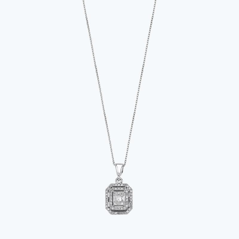 Collier Diamant Baguette