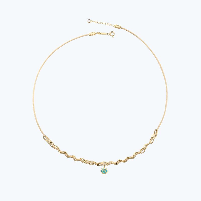 Besties Paw Gold Necklace