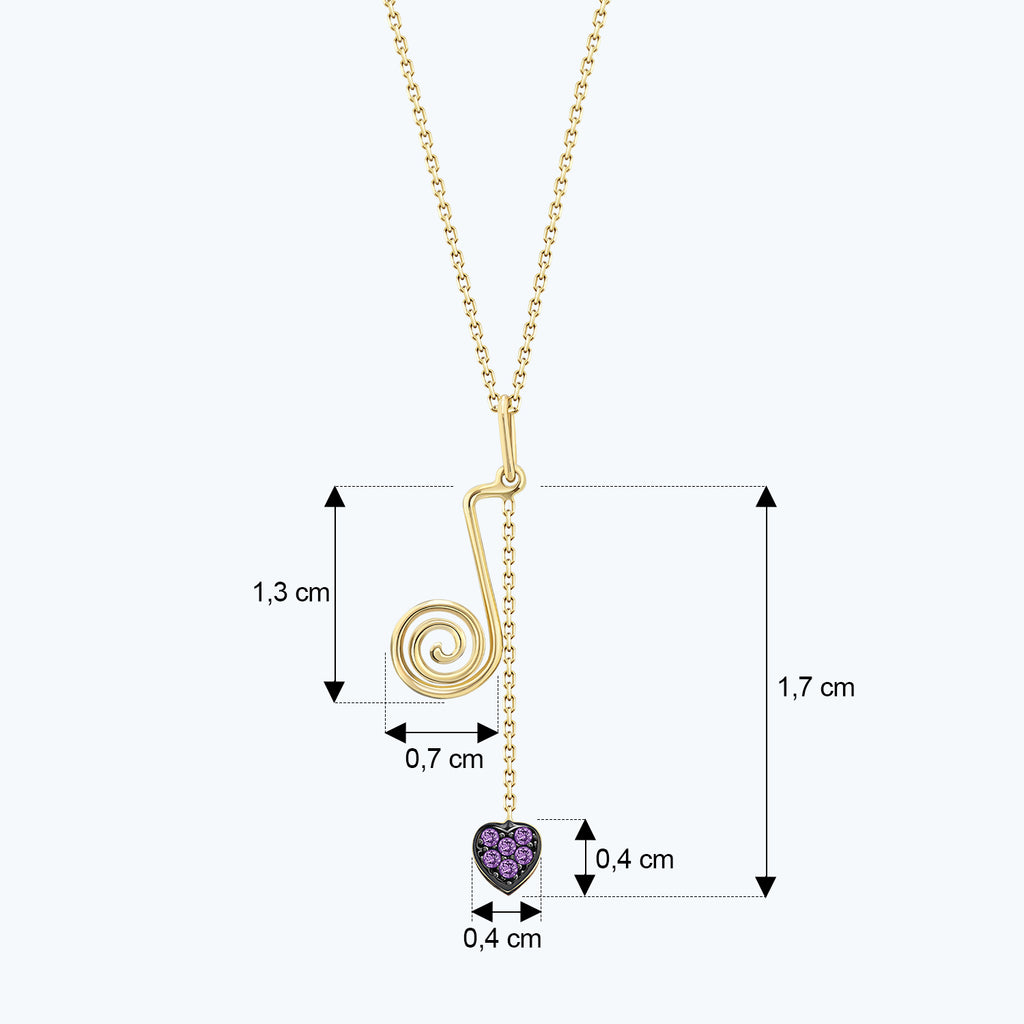 Besties Heart Gold Necklace
