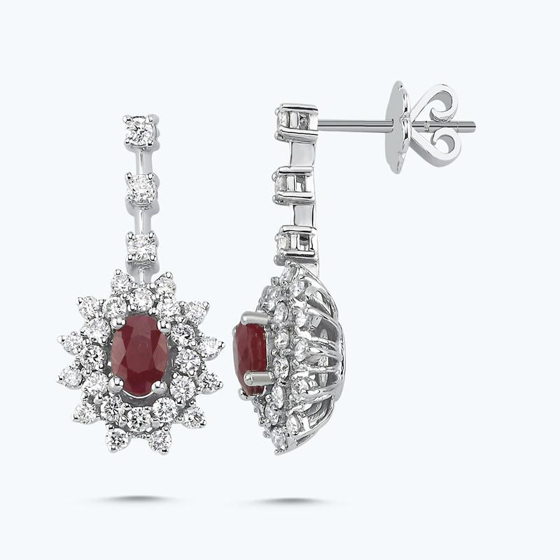 Ruby Diamond Earrings