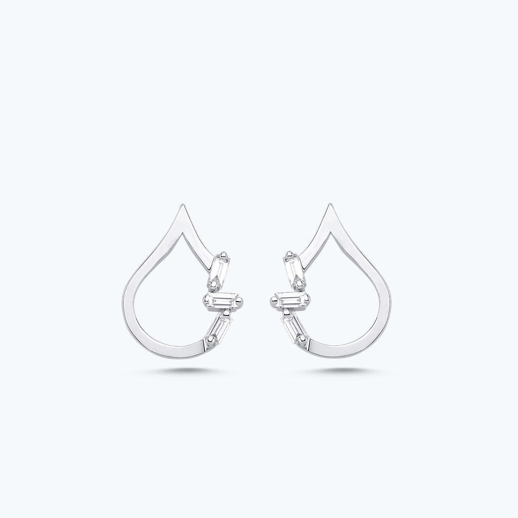 Boucles d'Oreilles Diamant Baguette