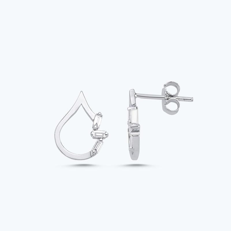 Boucles d'Oreilles Diamant Baguette