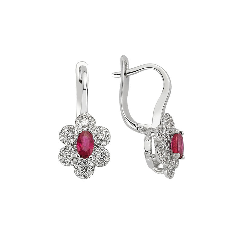 Ruby Diamond Earrings