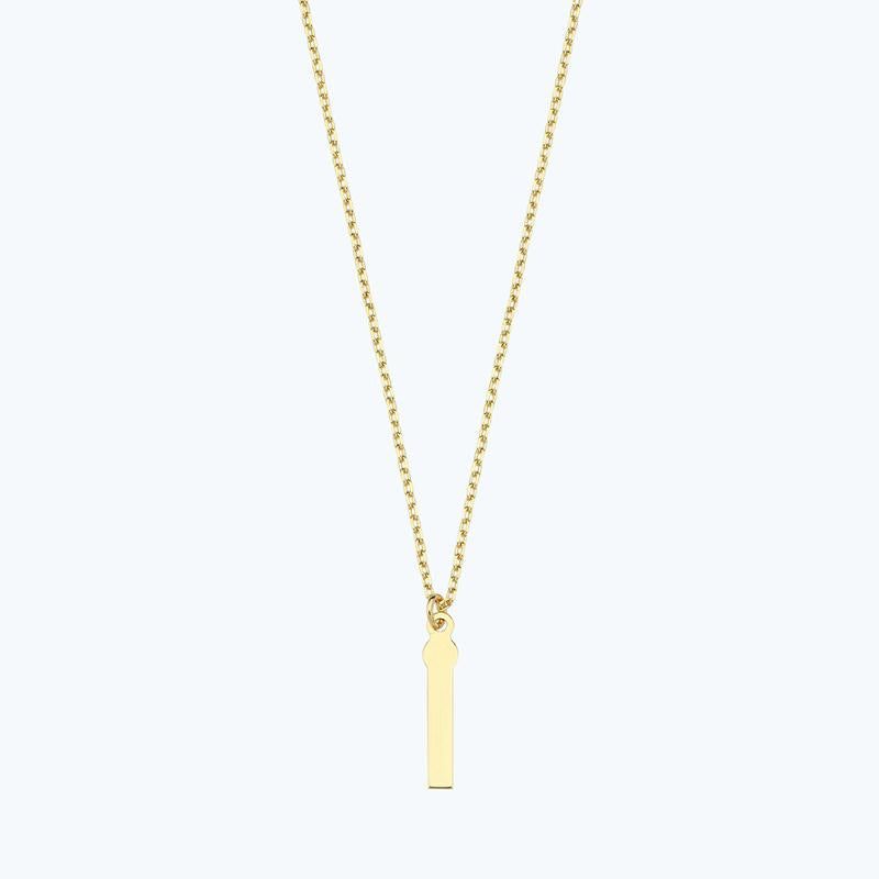 Letter I Gold Necklace