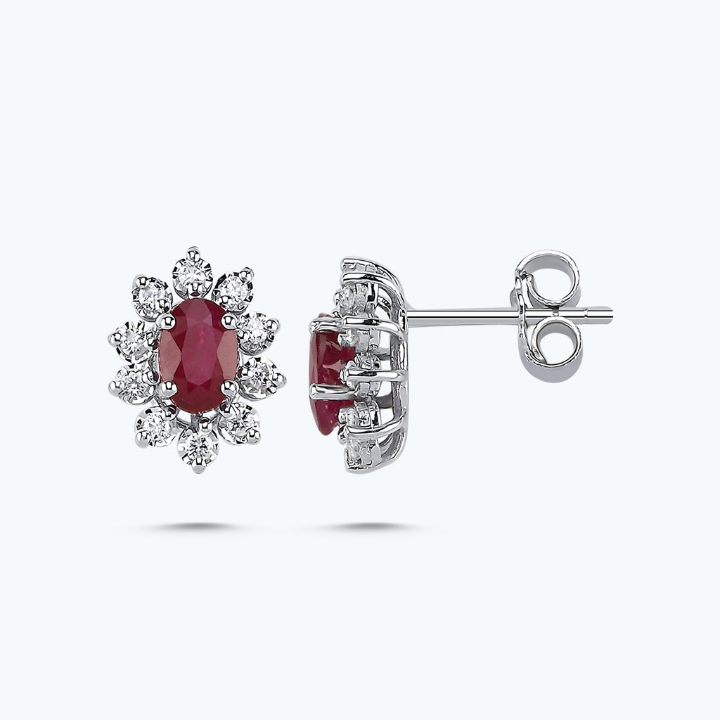 Rubin Diamantohrring
