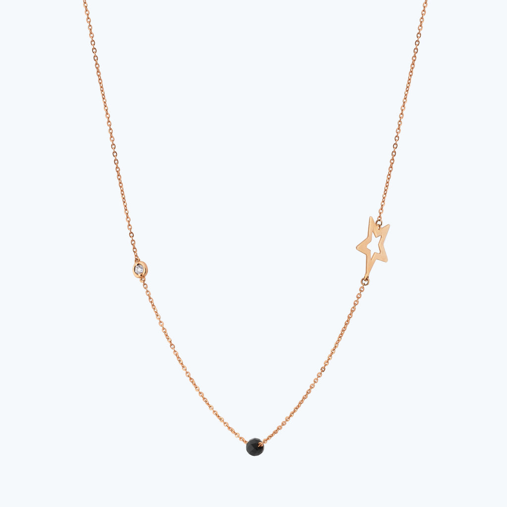Stern Diamantkette mit Spinell Stein