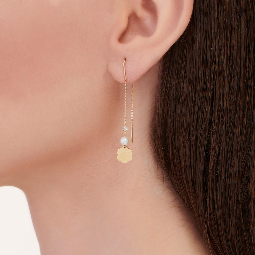 Perle Diamantohrring