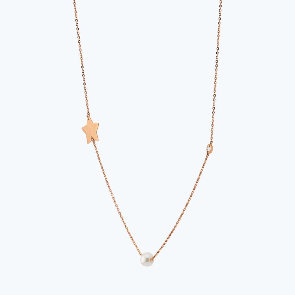 Stern Perlen Diamantkette