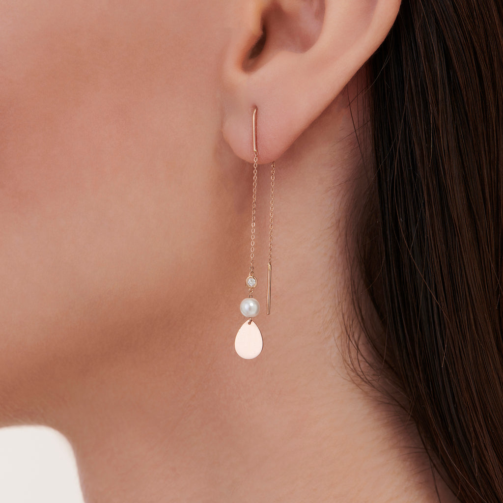 Perlen Diamantohrring