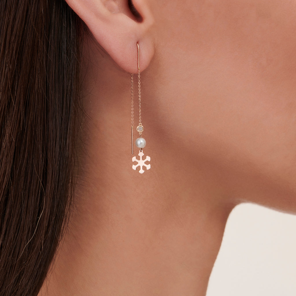 Perlen Diamantohrring