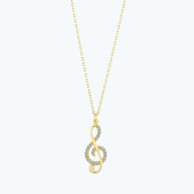 Collier Diamant Clé de Sol