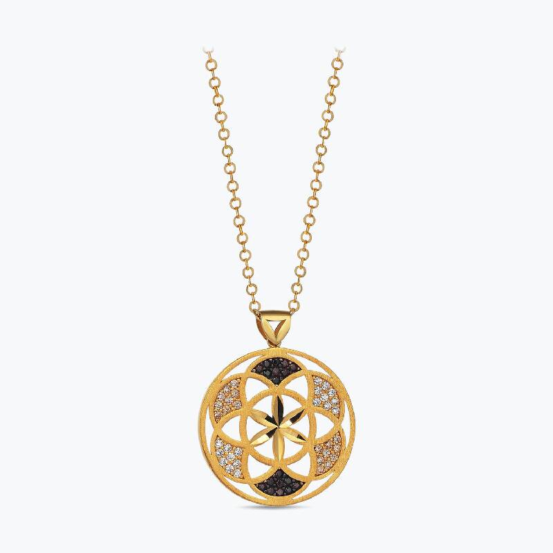 22K Flower of Lİfe Gold Necklace