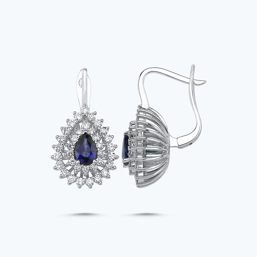 Sapphire Diamond Earring