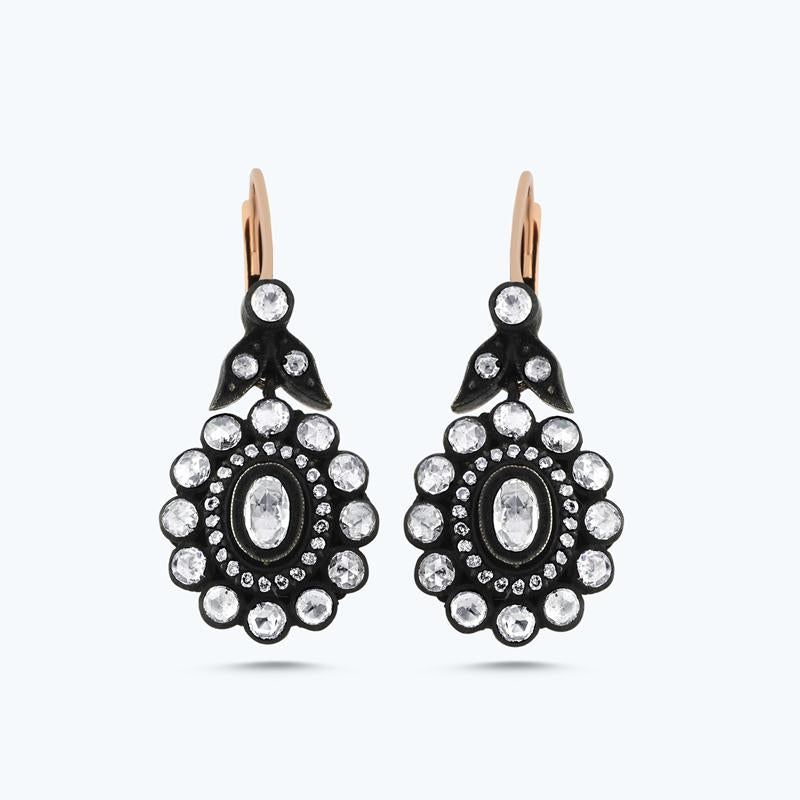 Rose Cut Diamond Earrings