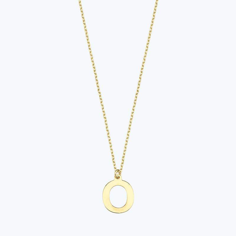 Initial Necklace Gold O