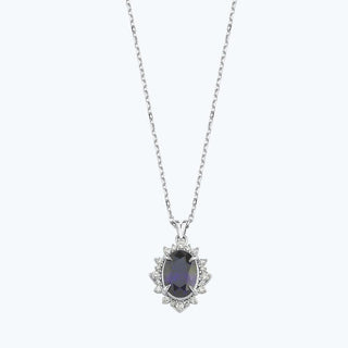 Oval Sapphire Diamond Necklace