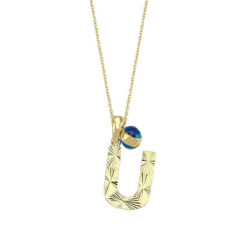 Letter U Gold Necklace