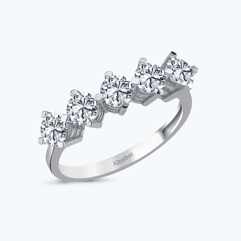 Bague Or Cinq Pierre
