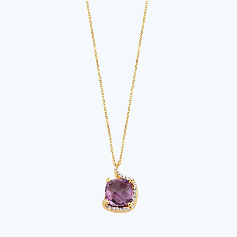Collier Diamant Améthyste