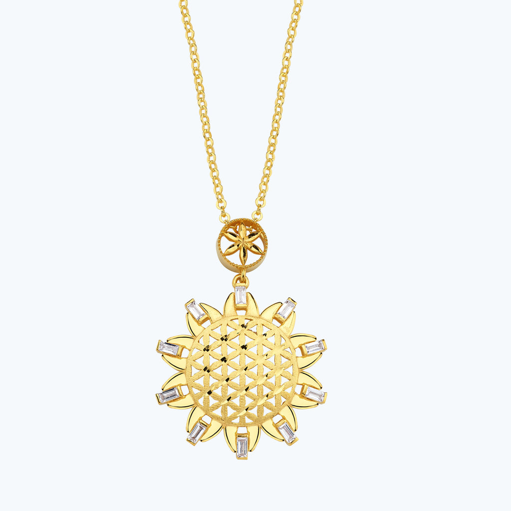 22K Flower of Life Gold Necklace