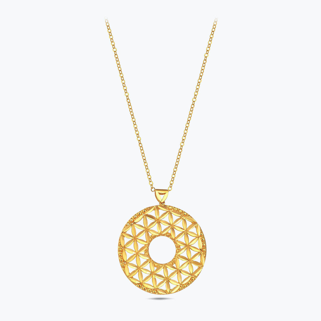 22K Flower of Lİfe Gold Necklace
