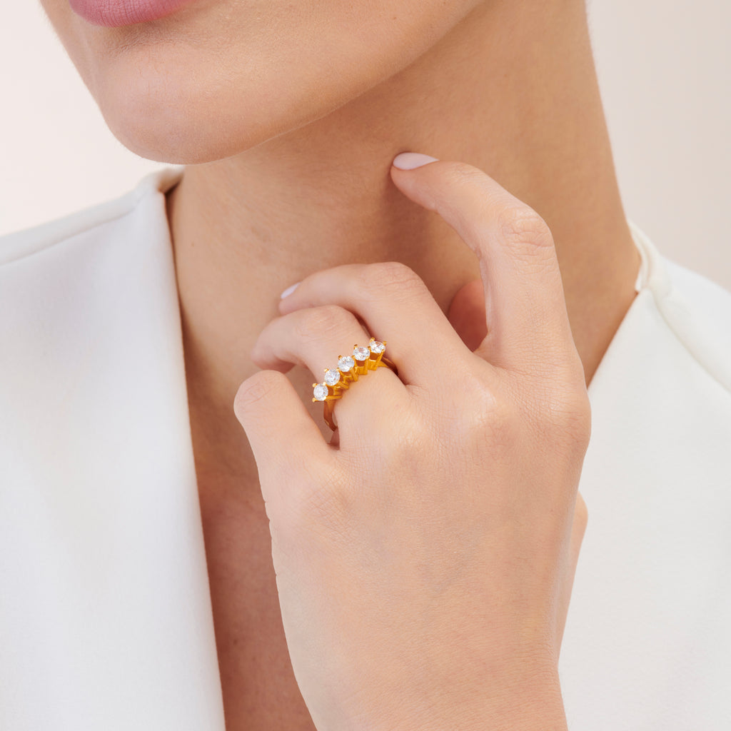 Five Stone Gold Ring