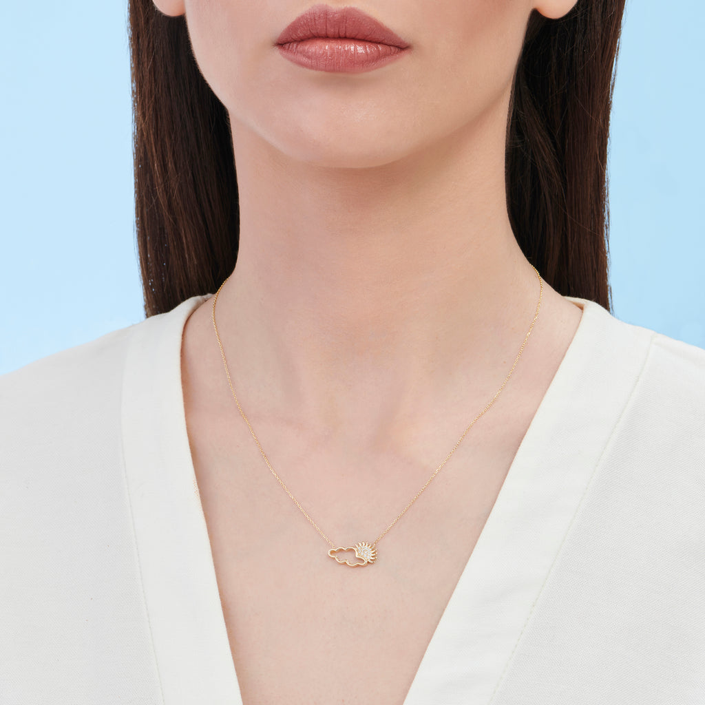Cloud & Sun Gold Necklace