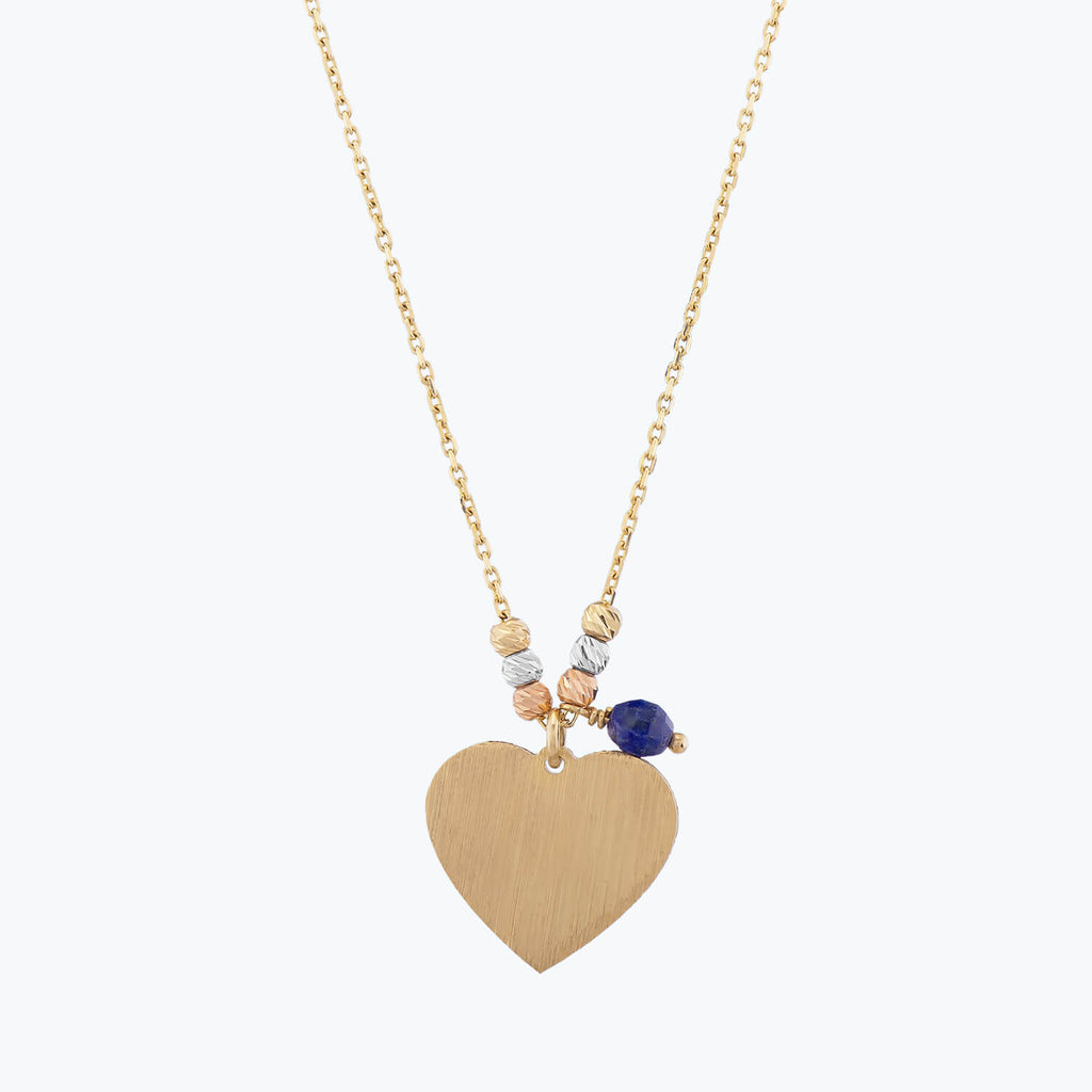 Marin Collier Or Coeur & Pierre Lapis