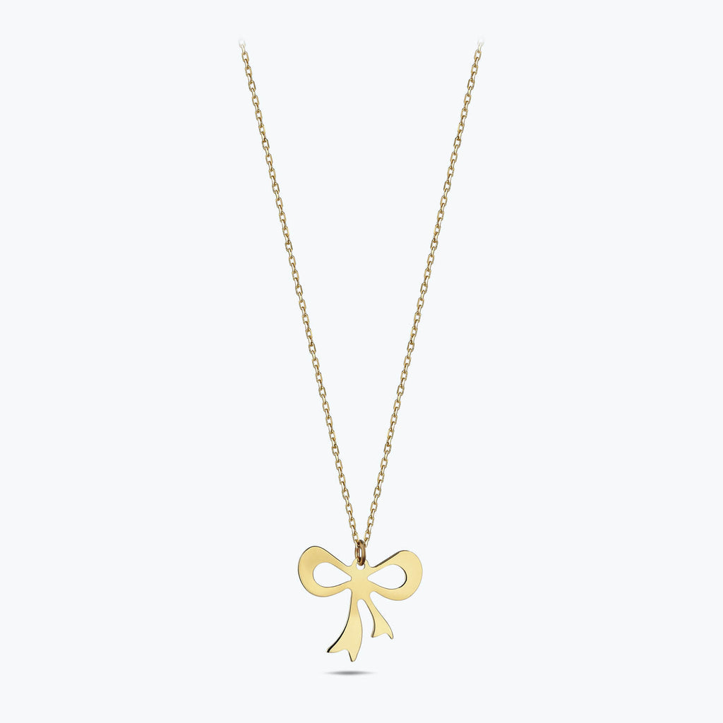 Ribbon Gold Necklace