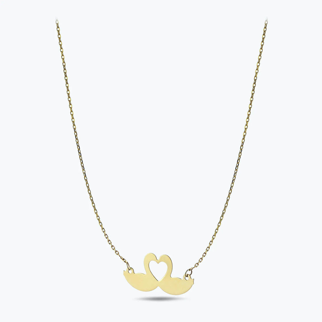 Heart Swan Gold Necklace