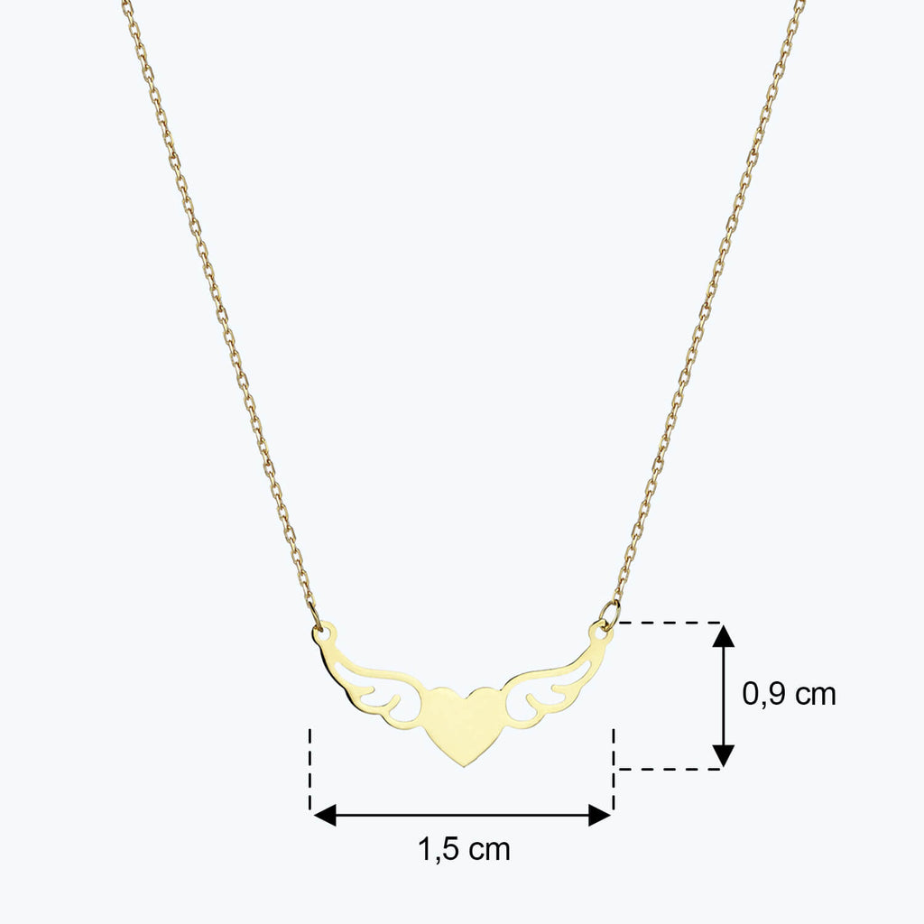 Winged Heart Gold Necklace