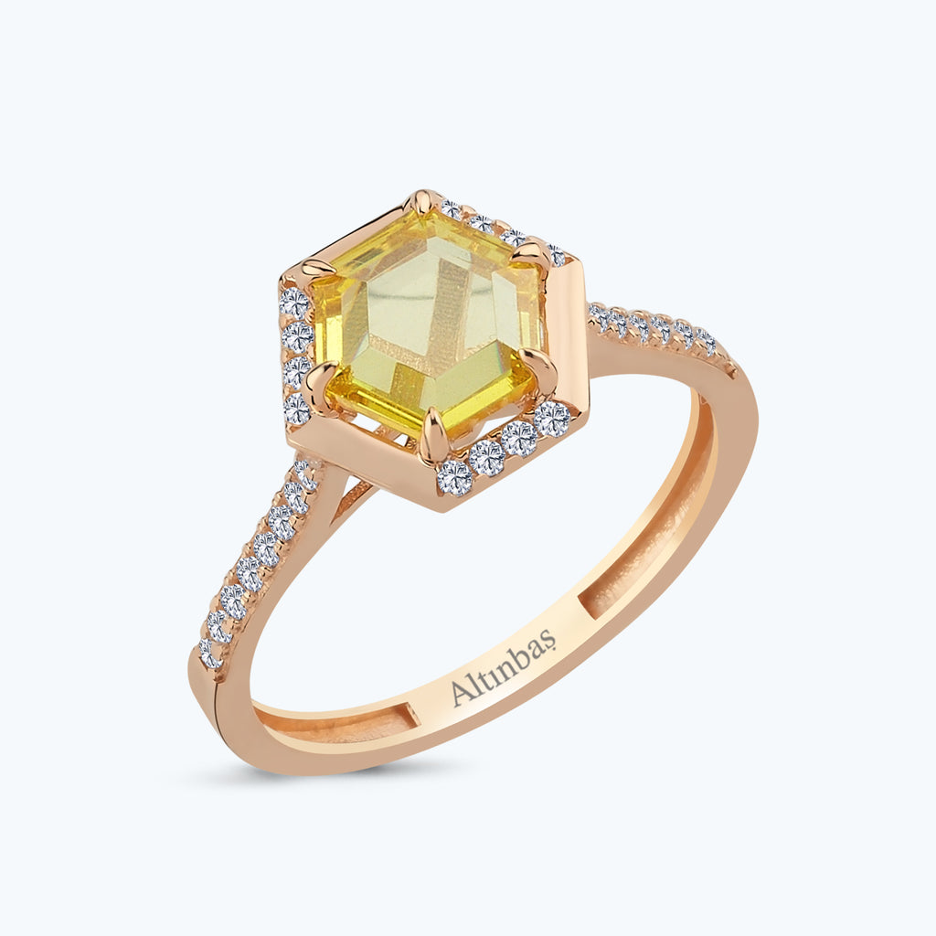 Gelb Stern Gold Ring
