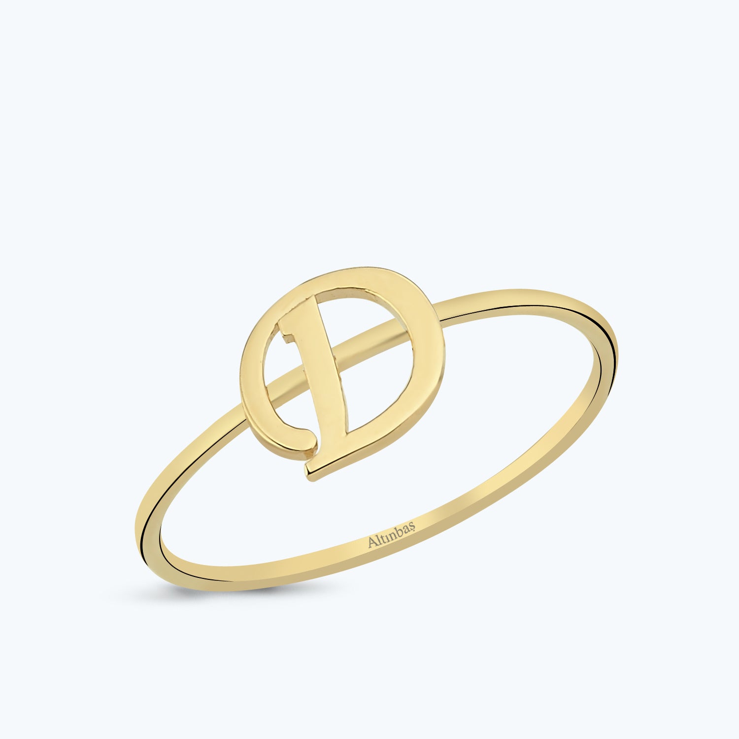 Letter D Gold Ring DYZINTGK01-25295-072 | Altınbaş