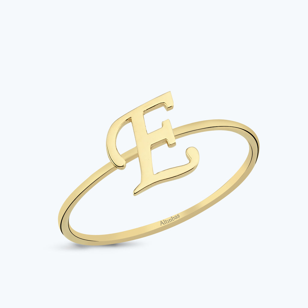 Bague Or Lettre E