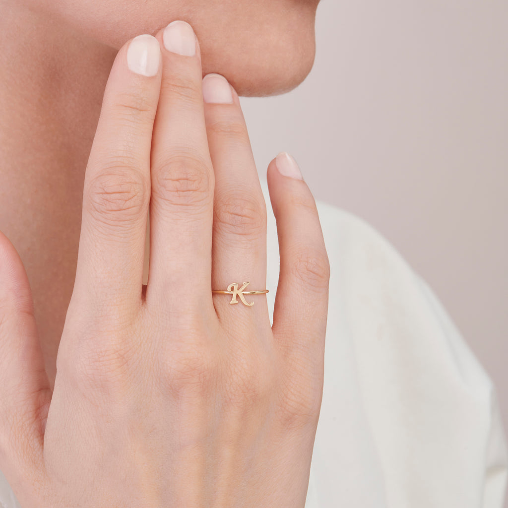 Bague Or Lettre K