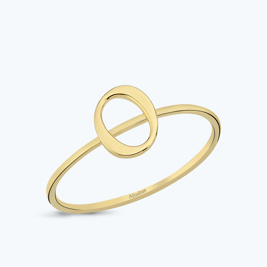 Letter O Gold Ring