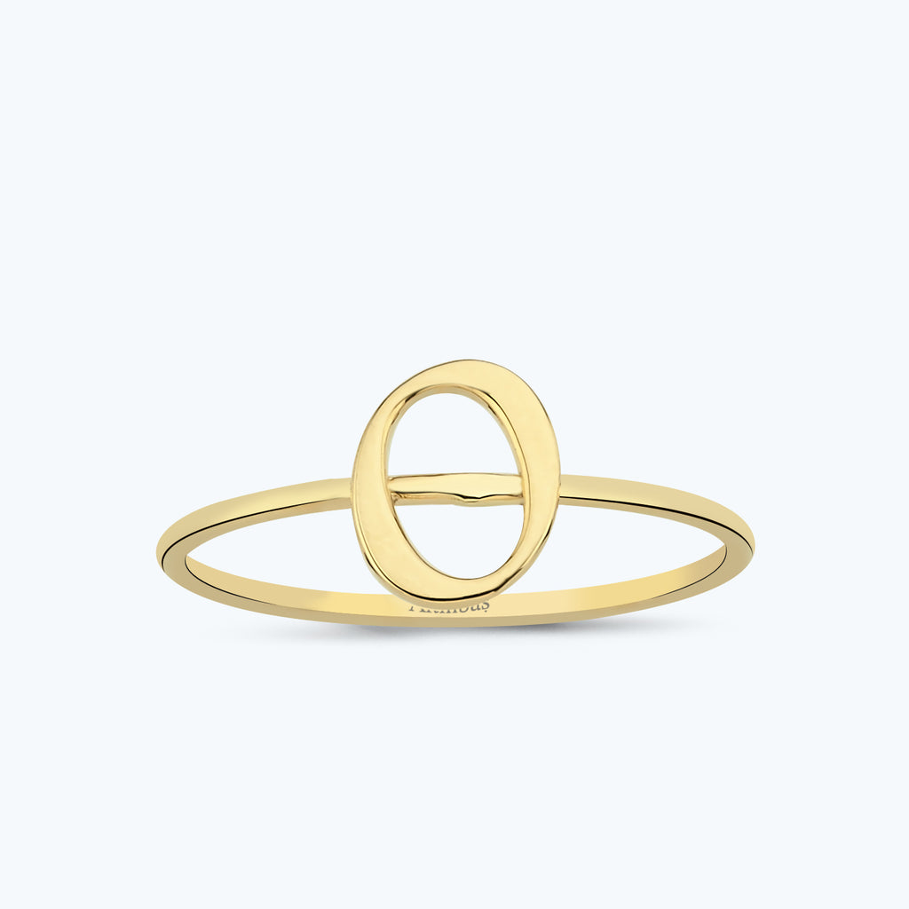 Letter O Gold Ring