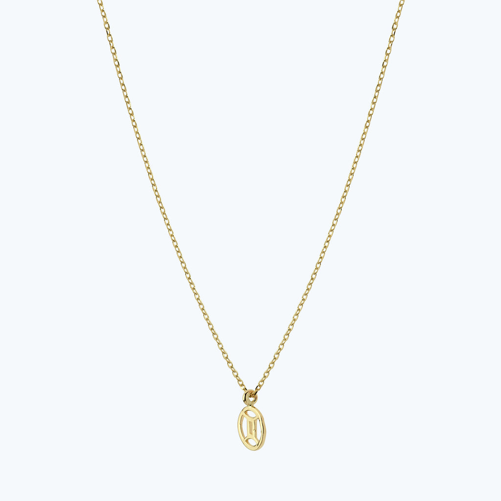 Zodiac Sign Gemini Gold Necklace 