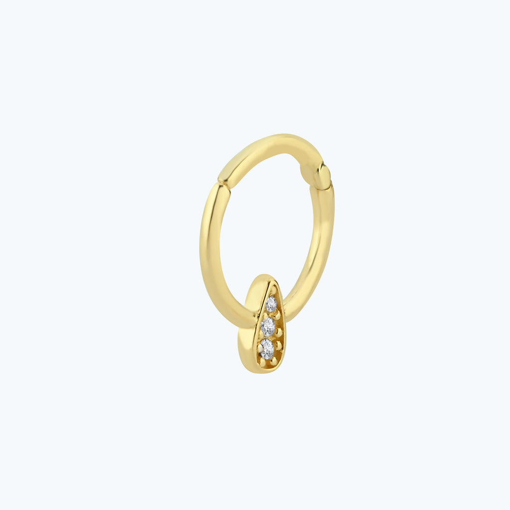 Tropfen Segmentring Clicker Gold Piercing