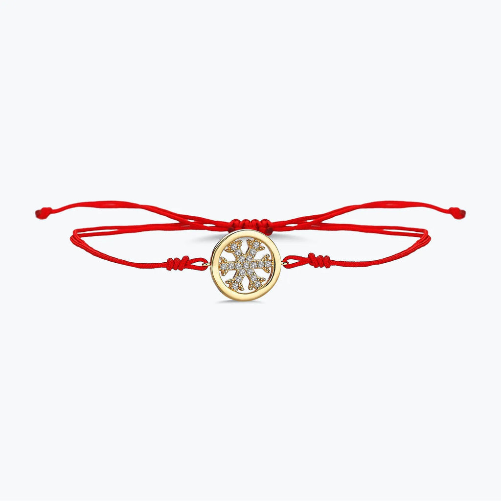 Snowflake Cord Gold Bracelet