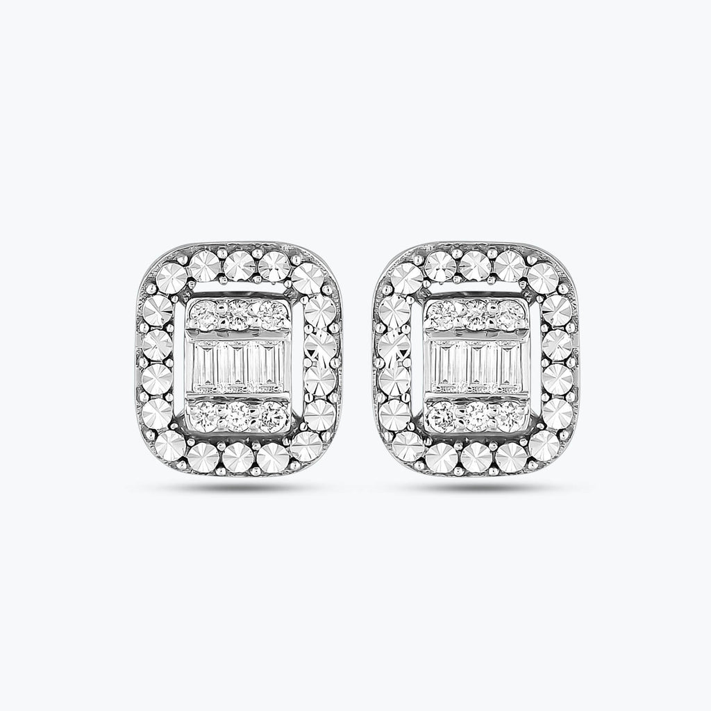 Boucles d'Oreilles Diamant Baguette