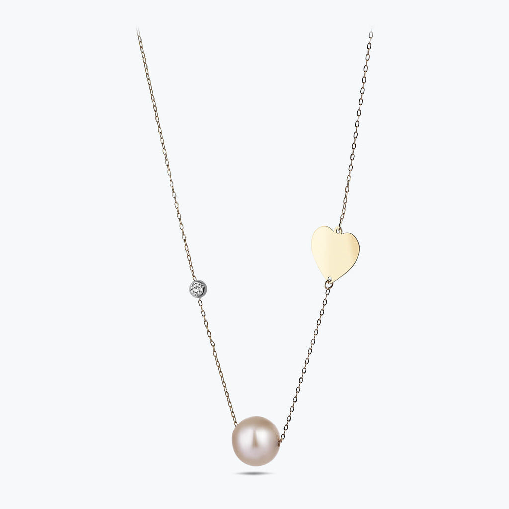 Herz-Perle Diamantkette