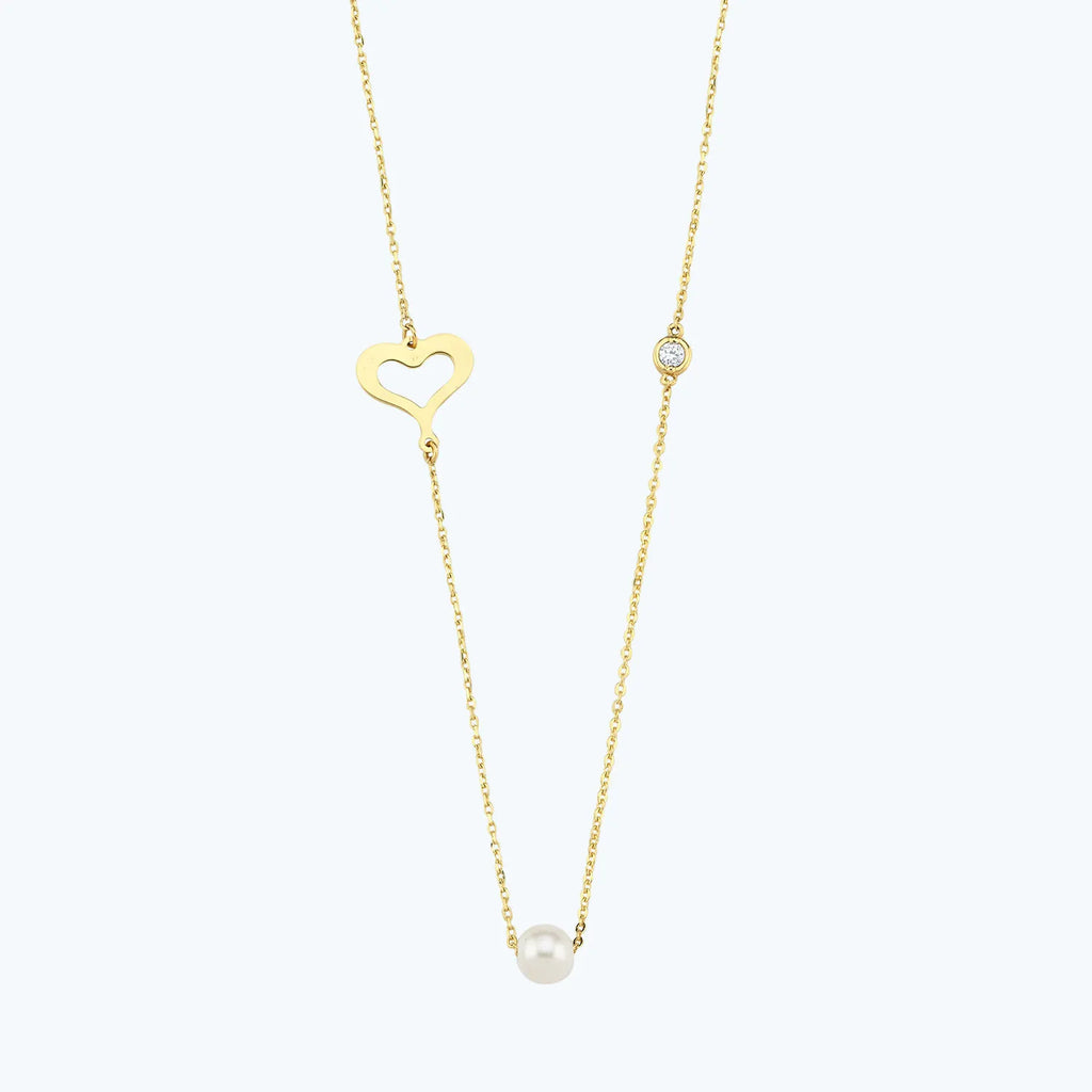 Herz Perlen Diamond Necklace