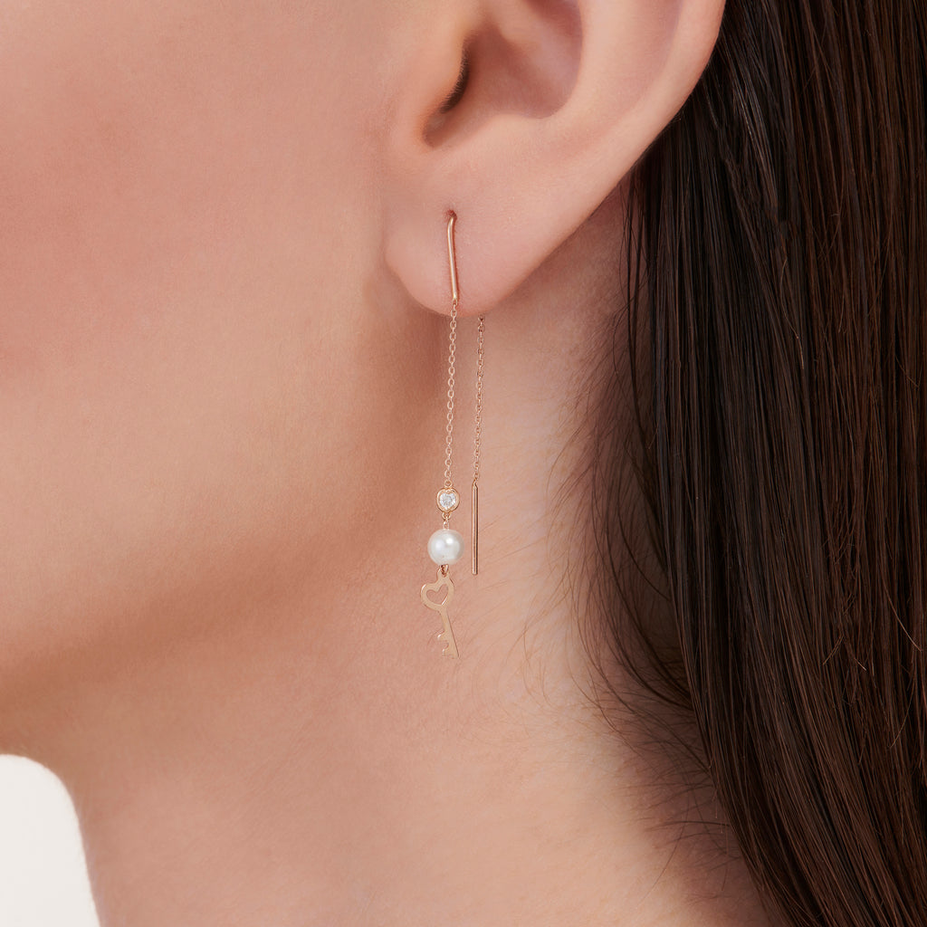 Perlen Diamantohrring