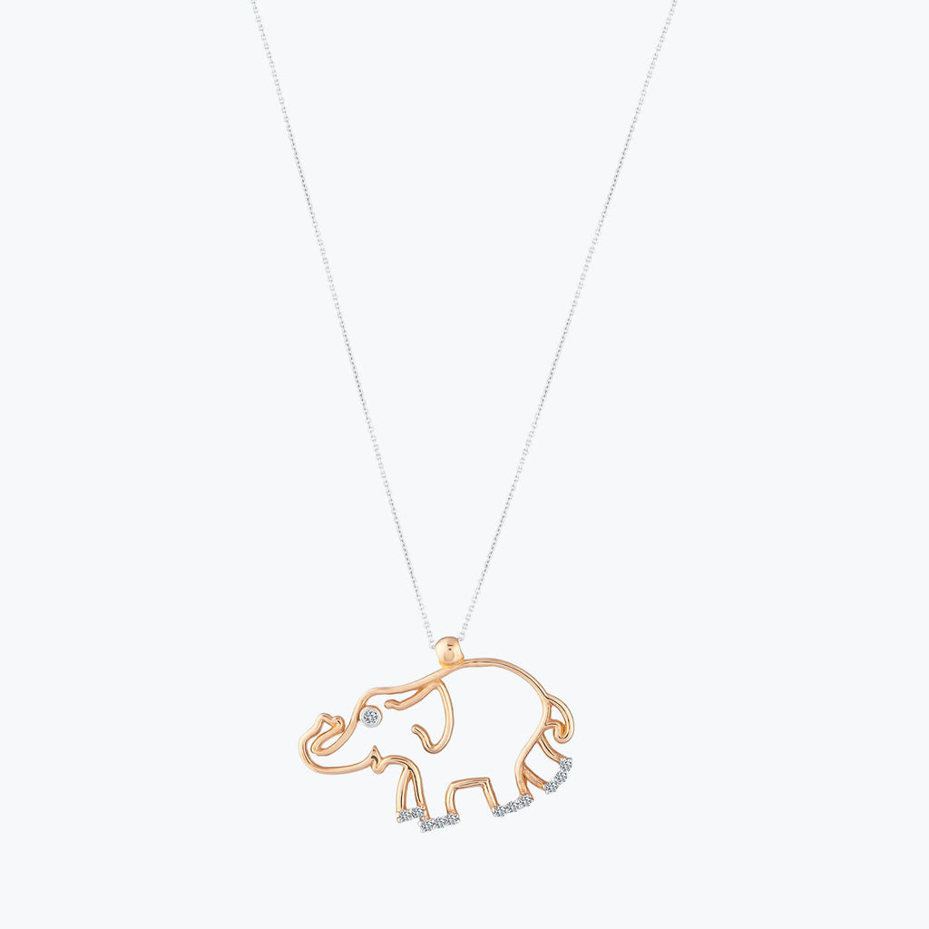 Elephant Diamond  Necklace- Surprise