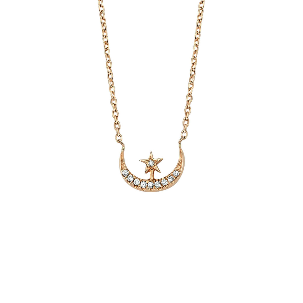 Moon Star Diamond Necklace
