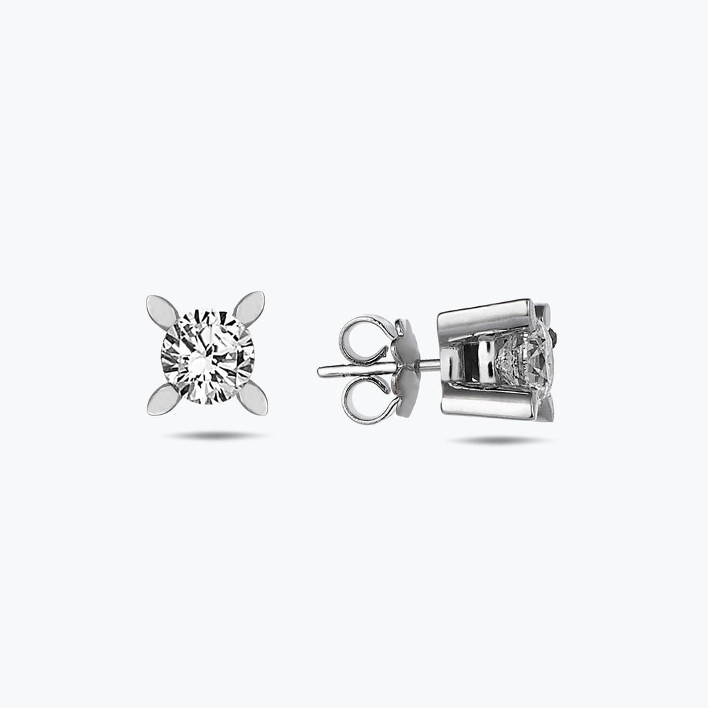Boucles d'Oreilles Diamant Solitaire