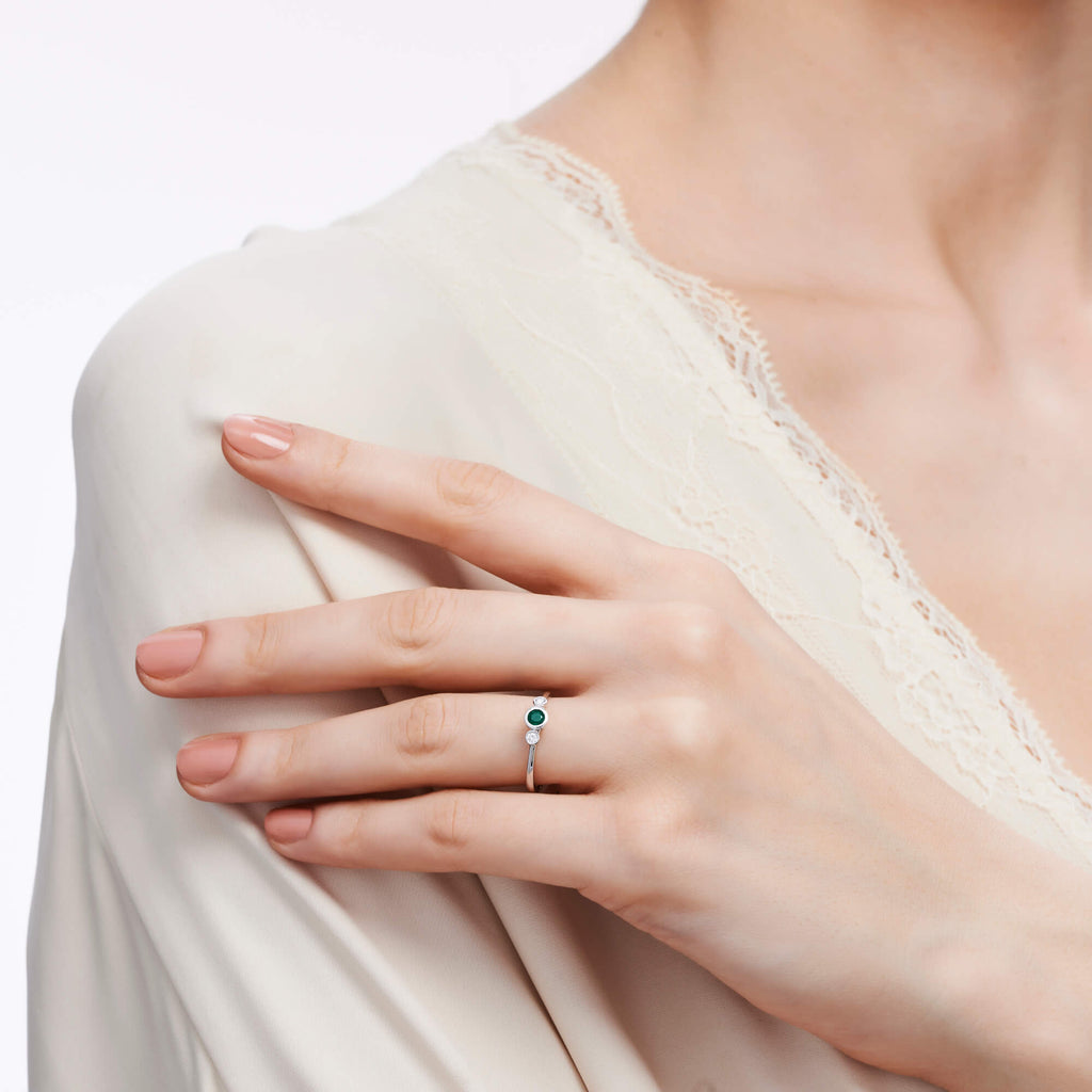 Smaragd Diamantring